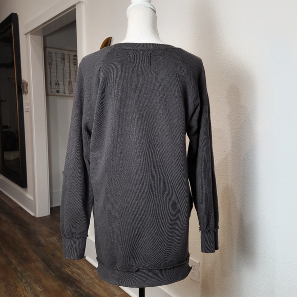 SOL ANGELES ANTHROPOLOGIE HIGH LOW FADED SWEATSHIRT TERRY CLOTH INSIDE SIZE S - Picture 4 of 8